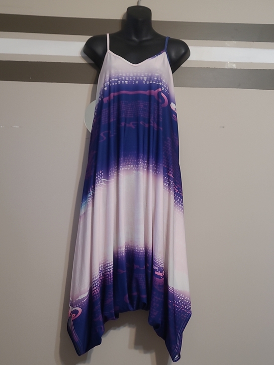 lily by firmiana Pants - Lily by Firmiana Purple/White Ombre Harem Jumpsuit Boho Ovrszd Beachwear Sz SM
